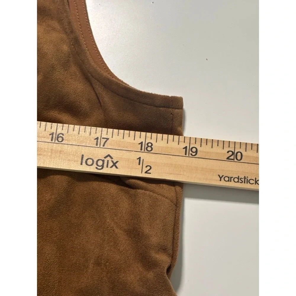 J Crew Drop‎ Waist Mini Dress Faux Suede Zip Size 10 Boho Festival 70's Cowgirl